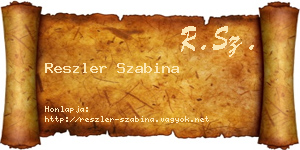 Reszler Szabina névjegykártya
